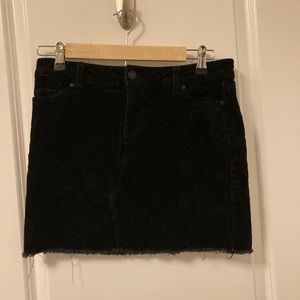 Corduroy Black Mini Skirt